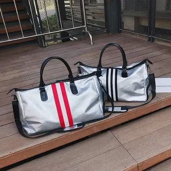 

2019 new travel bag female PU leather Korean style portable big bag fitness bag
