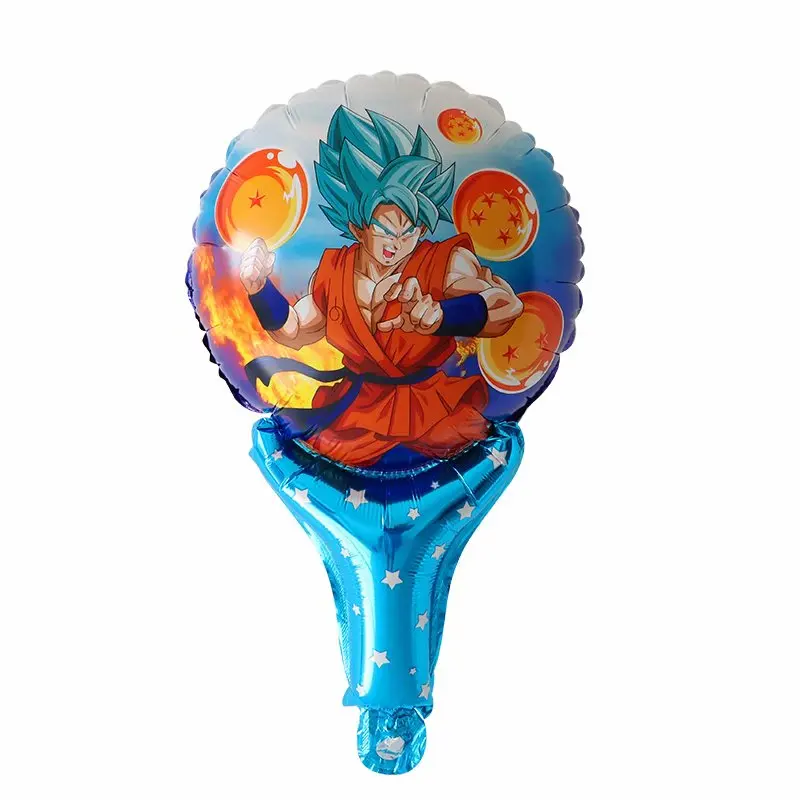 10 шт. 18 дюймов Dragon Ball Sun Wukong алюминиевый фольгированный шарик в виде героя мультфильма, рукоять, украшение для вечеринки на день рождения, детский шар, игрушка