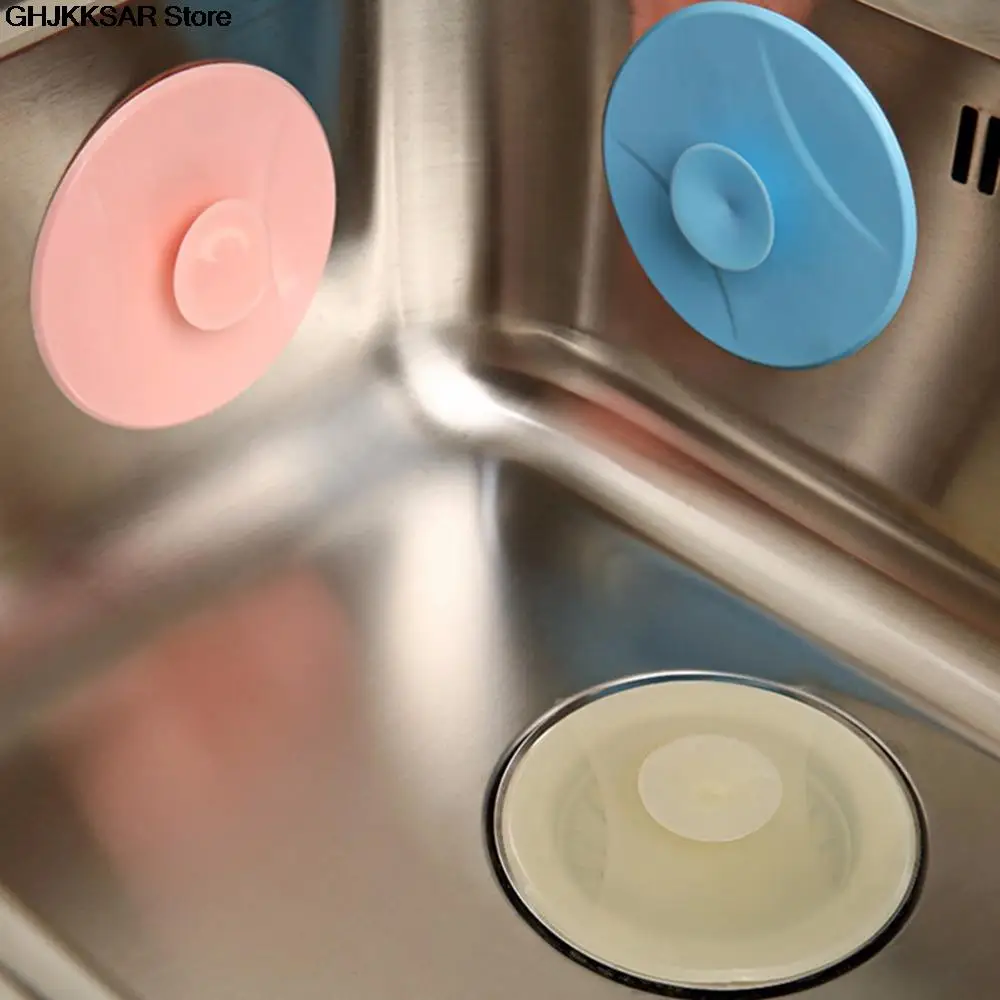 Silicone drain stopper drain stopper basin drain stopper bathroom sink plug bathroom sink stopper washbasin drain plug 1Pc water plug rubber circle silicon drain plug bathroom leakage-proof stopper sink PVC basin laundry sink bathtub stopper