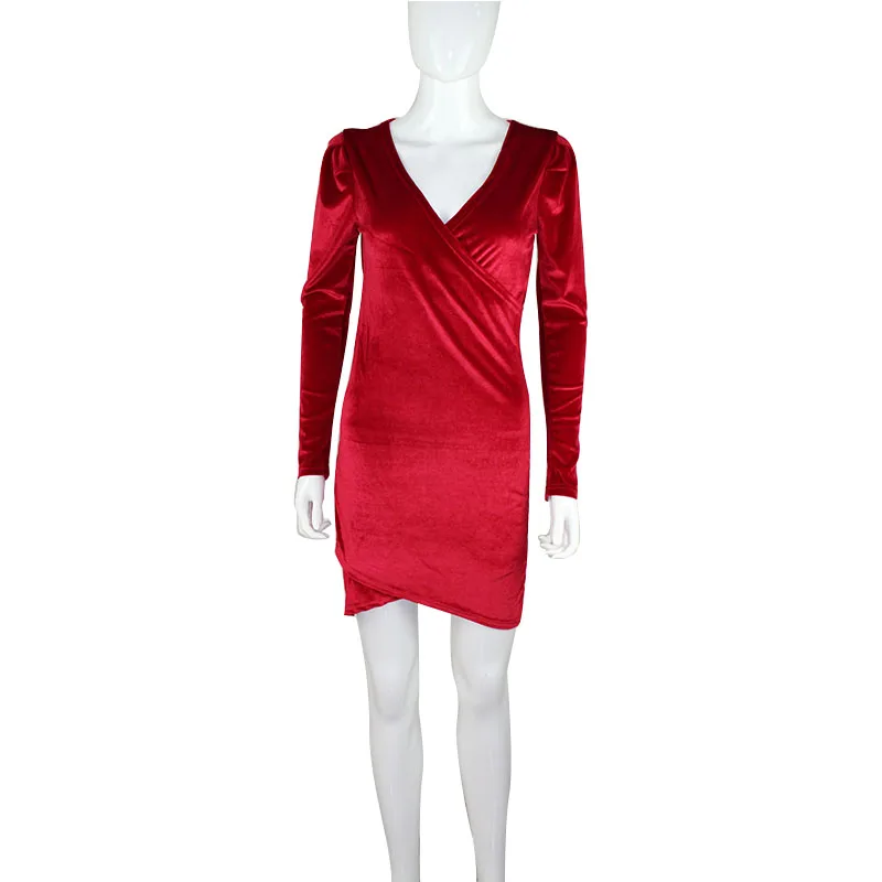CNYISHE сексуальные красные бархатные вечерние платья для женщин модные облегающие платья с глубоким v-образным вырезом и длинным рукавом облегающие бархатные платья для женщин Vestido