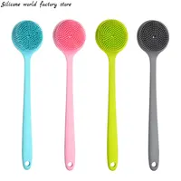 Silicone world Bath Brush Back Body Bath Shower Scrubber Brushes Long Handle Exfoliating Skin Massage Brush Silicone Scrubber 1