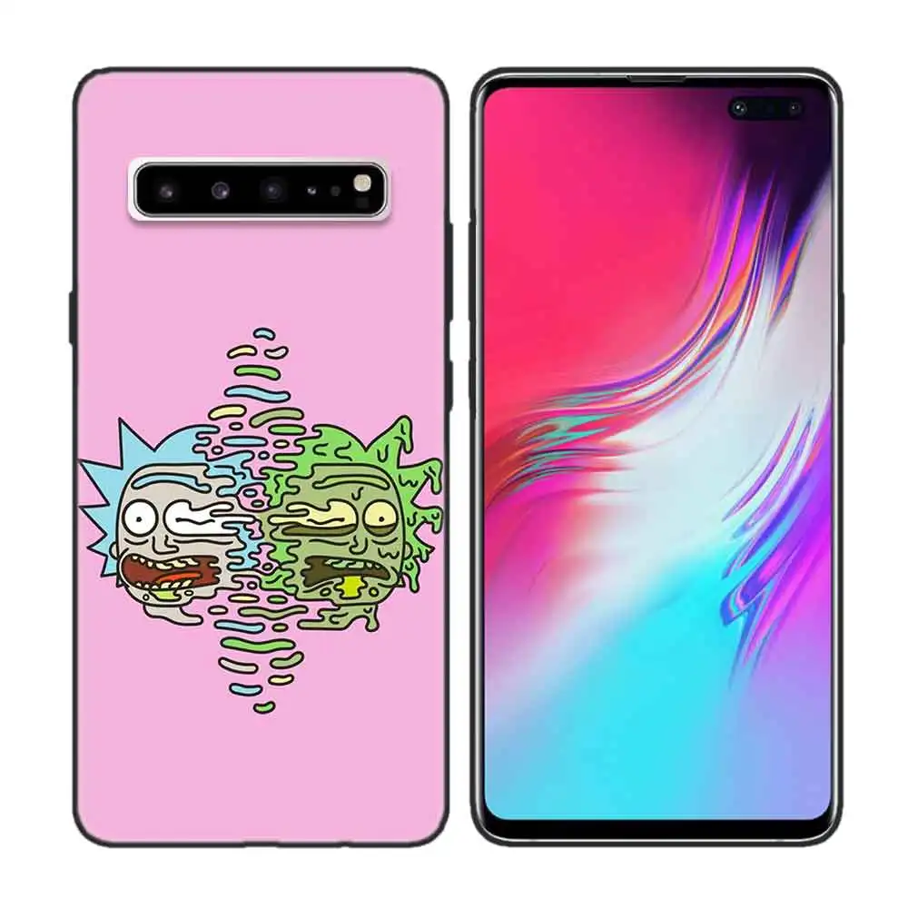 Черный мягкий силиконовый чехол для samsung Galaxy S7 S8 S9 S10 5G S10E J4 J6 J8 M20 Note 8 9 Edge Plus Cas Rick and Morty S - Цвет: Зеленый