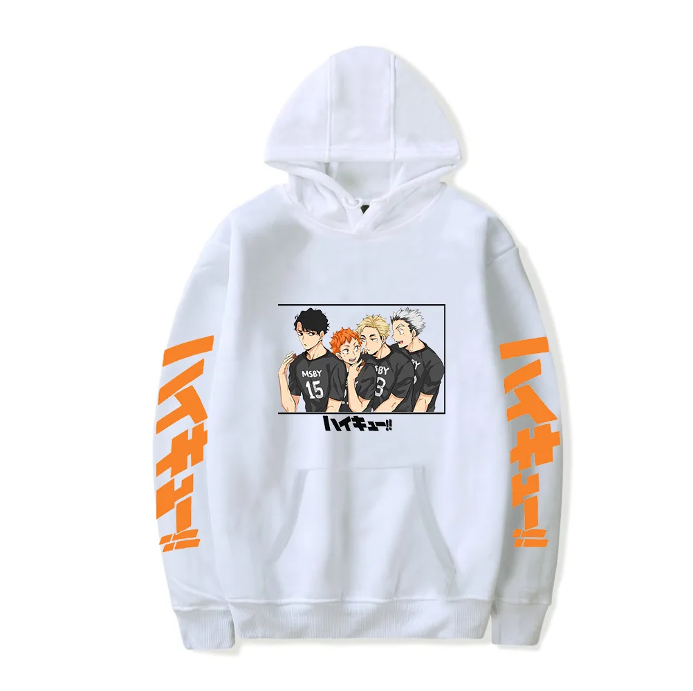 

Fashion Haikyuu!! Hoodies Men Streetwear Women Hooded Autumn Sweatshirts Suitable Boys Girls Pullovers Casual White Sportswear