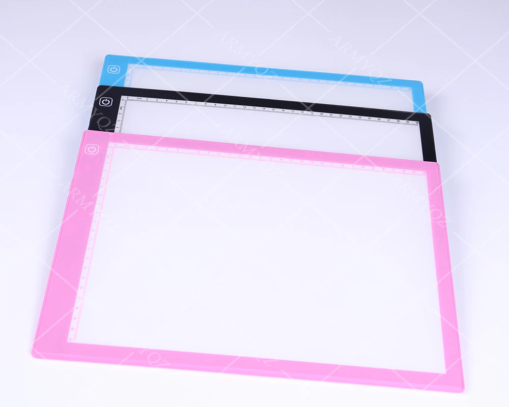 With scale A4 LED Diamond Painting Light Pad Lightpad Board Diamond Painting Accessories Tool Kits A4 Drawing Graphic Tablet Box