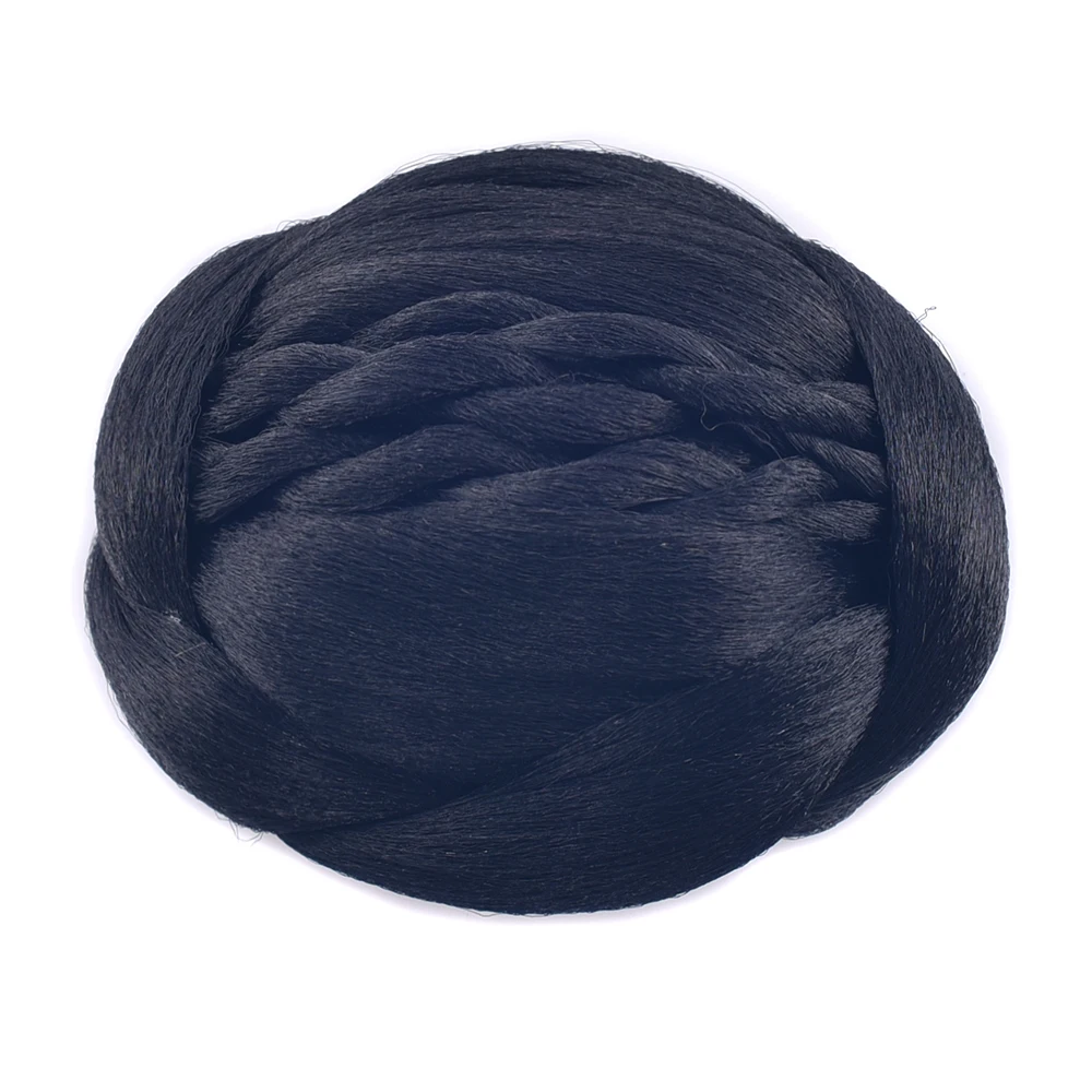 

Soowee 6 Colors Synthetic Hair Braided Chignon Black Clip In Hair Buns Cover Donut Hair Roller Hair Pieces for Women