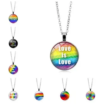

1pcs Rainbow Infinity Love Gay Pride Time Gem Fashion Necklace Silver Metal Necklace Pendant Unique Shape Jewelry Pendants