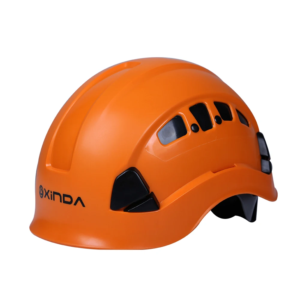 Полукупол скалолазания шлем, высота выносливость леса Рабочая безопасность шлем жесткая шляпа с регулируемым подбородком ремень скалолазание аксессуары - Цвет: Orange