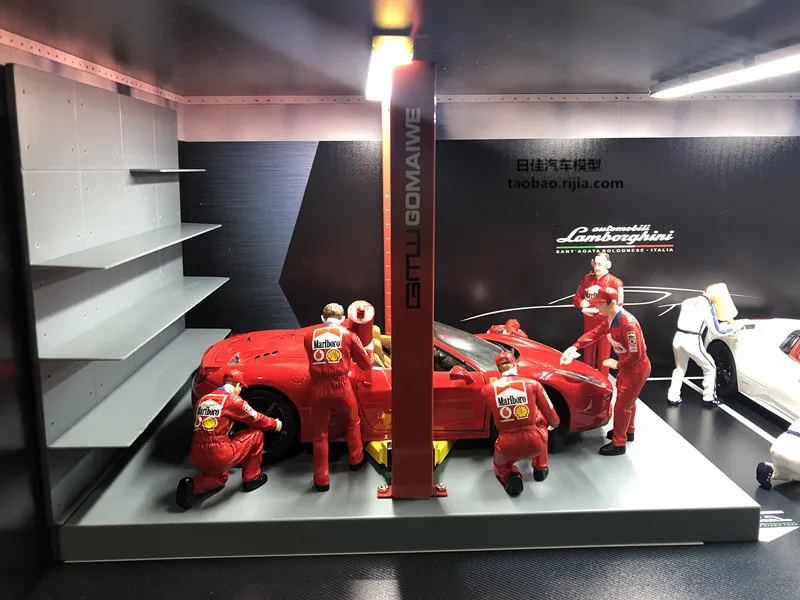 1:18 высокое моделирование Repairman модельный Набор Кукла Бутик Ремонт магазин сцена соответствующие модели автомобиля ремонтник для сплава автомобиля moedel