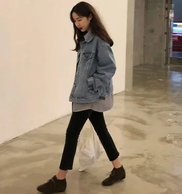 

New Style Jeans Coat Industrial Jacket Coat Fashion Light Color