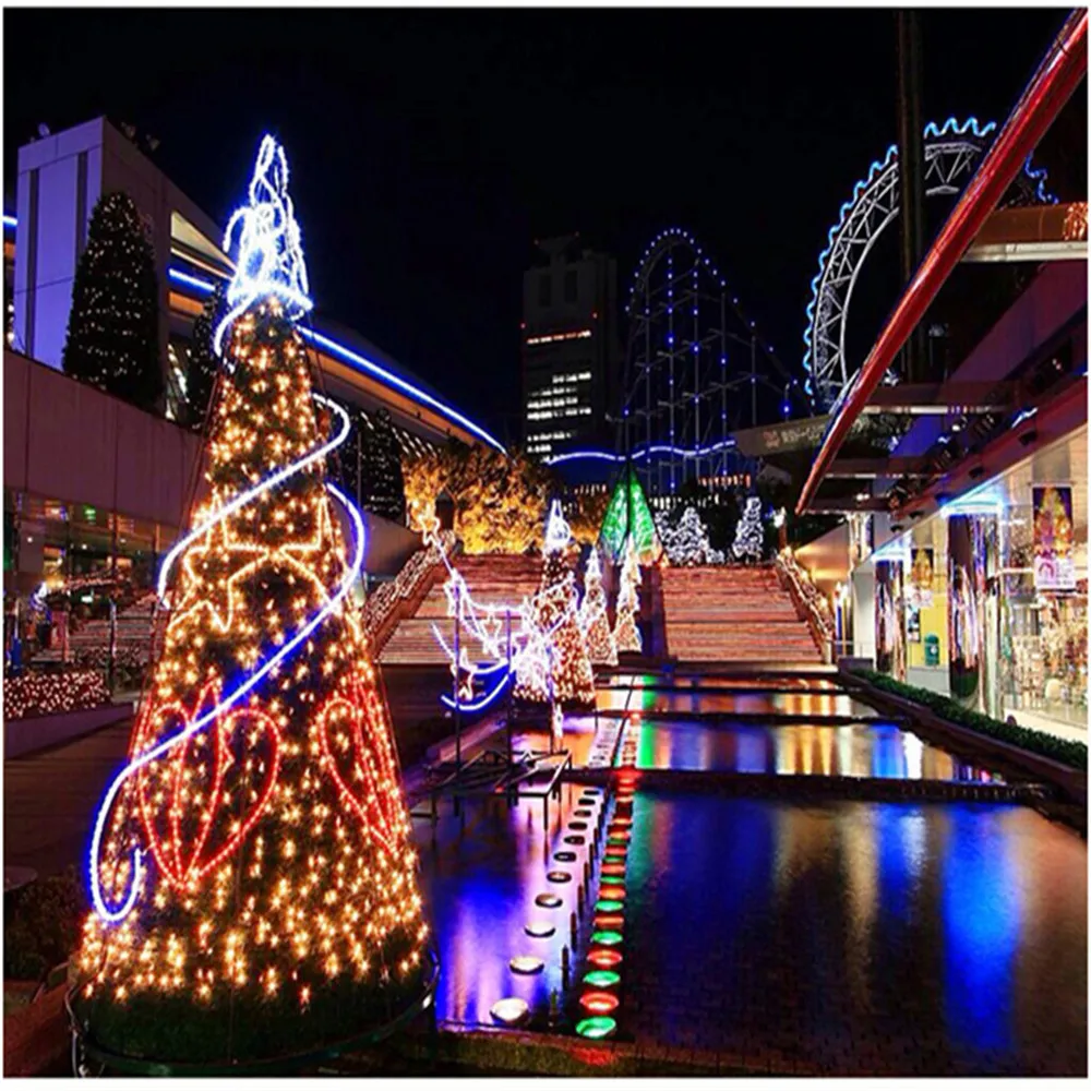 ストリング ライト 100 Led 10 メートルの クリスマス 結婚式 パーティー デコレーション 花輪 Ac 110v 2v 屋外 防水 ランプ 9 色 13周年記念イベントが