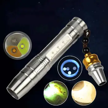 

Stainless Steel According to Jade Special Flashlight Glare Tool Lamp Three Light Source Jade Identification Strong Flashlight