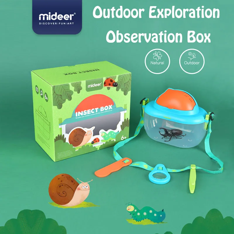 MiDeer прозрачная пластиковая коробка для насекомых, инкубатор для рептилий, детская коробка для наблюдения за насекомыми, биологическое увеличительное стекло для экспериментов