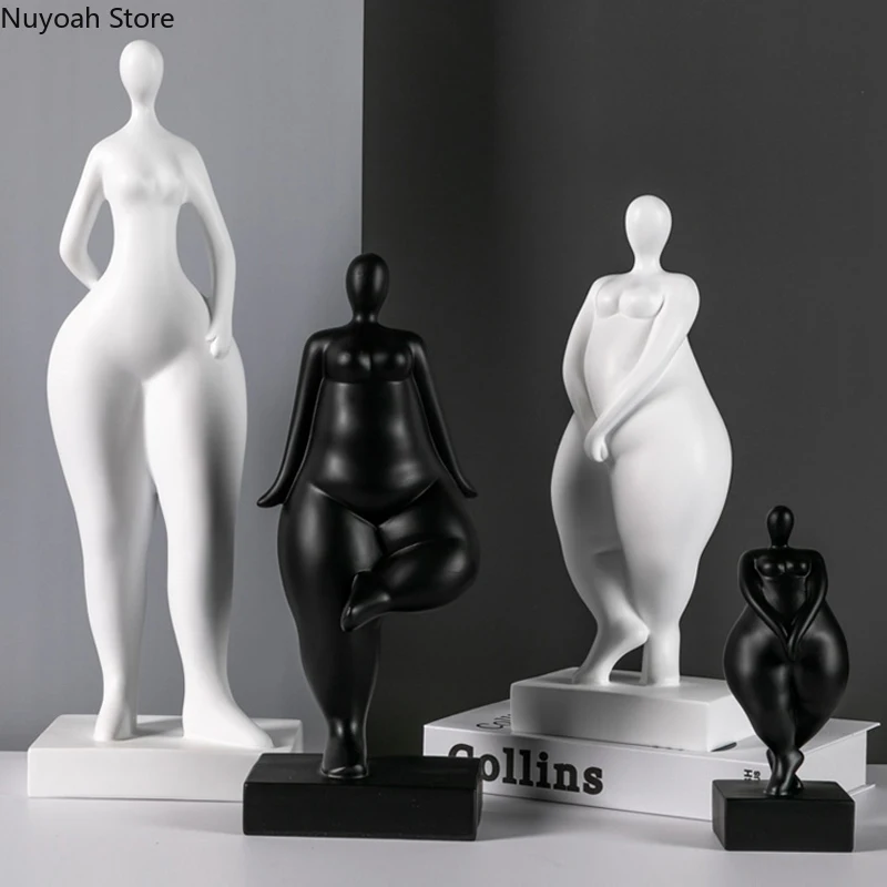 Simples mulher gorda abstrata Decoração, Figura Moderna Estátua, Decoração de casa, Resina Artesanato, Sala Acessórios