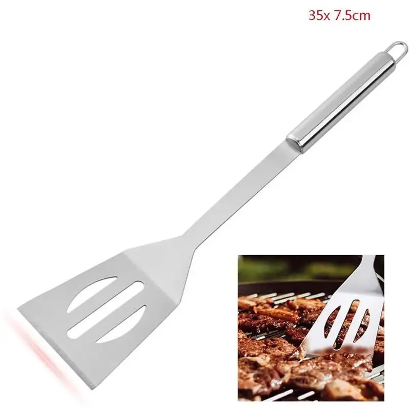 3Pcs/Set Stainless Steel Barbecue Grilling Tools Set Tongs Fork Spatula for Camping Cooking Kitchen