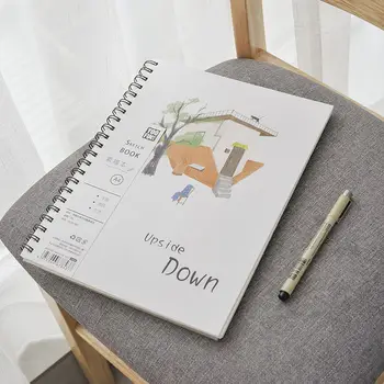 

New Creative A4 Flip Sketch Book School Blank Inside Page Drawing Book Graffiti Book Coil Notebook Four Styles Painting Book
