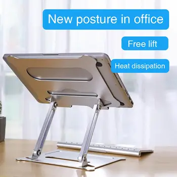 

Portable Foldable Lifting Cooling Aluminum Alloy Desktop Adjustable Bracket folded and stored