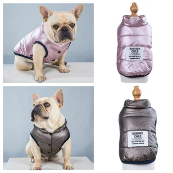 

Clothes for Small Dogs Waterproof Fabric French bulldog Clothes Pet Jacket Winter Warm Vest Dog Coat Clothing for Chihuahua Pugs