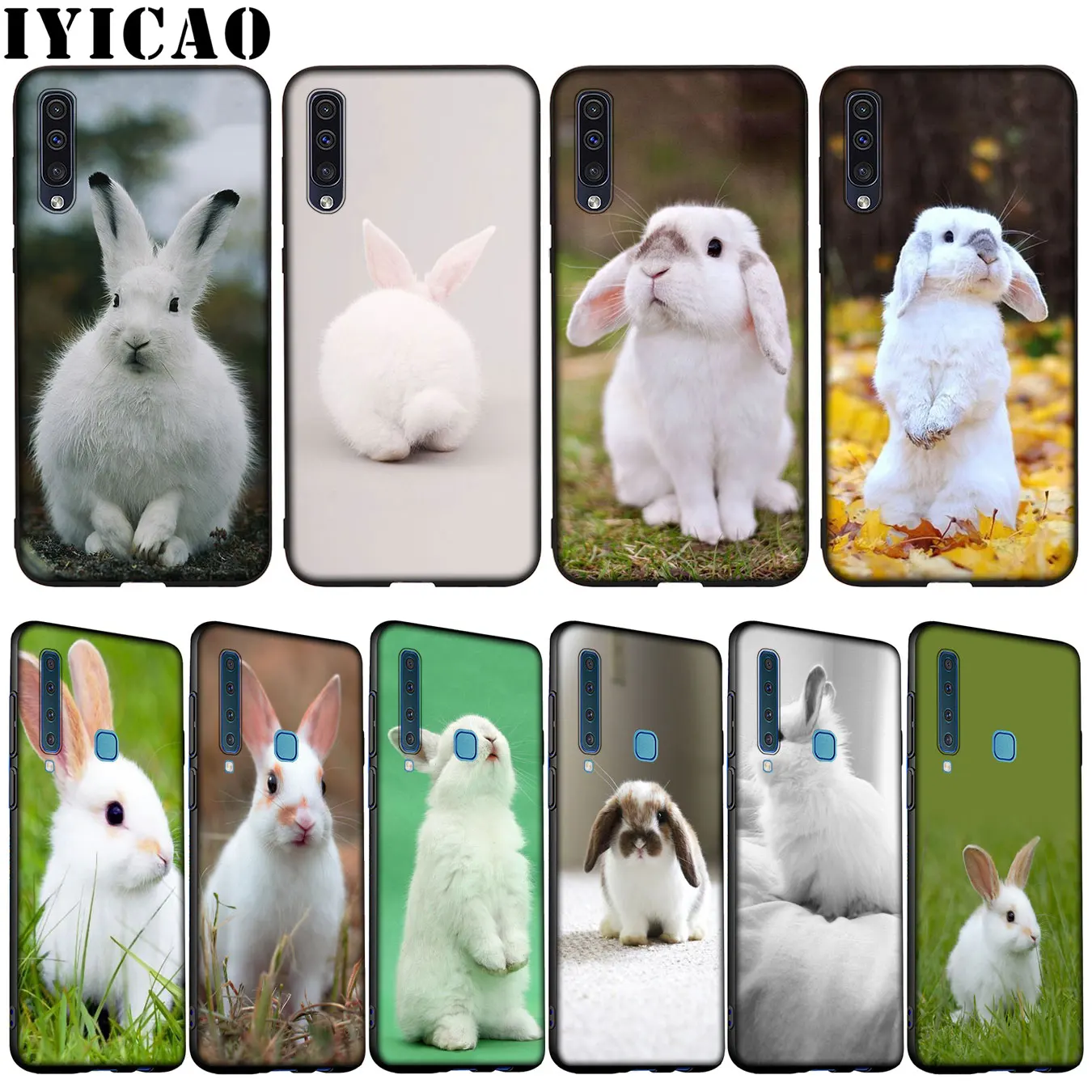 

IYICAO Cute White Baby Rabbit Soft Silicone Case for Samsung Galaxy A70 A60 A50 A40 A30 A20 A10 M10 M20 M30 M40 Cover