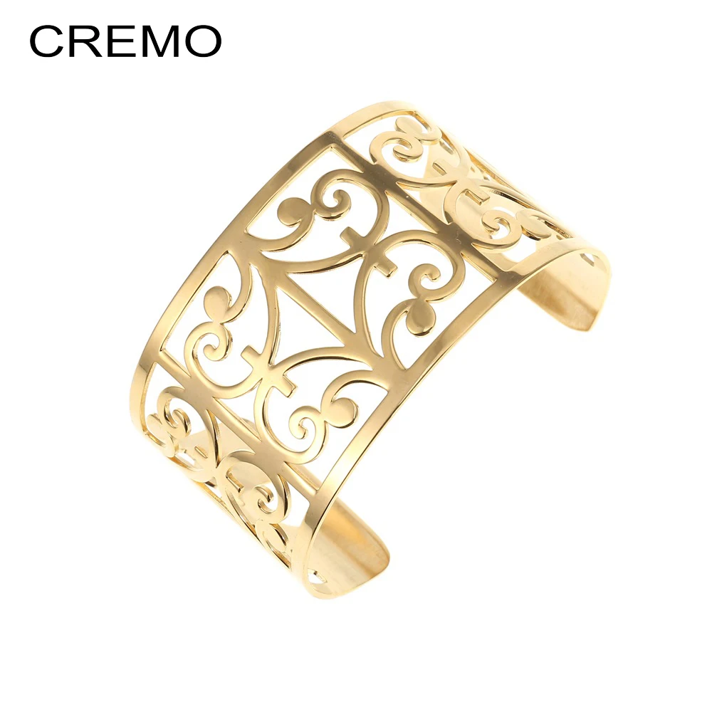 Широкий Открытый браслет Cremo Manchette Ferns двусторонние кожаные браслеты для рук