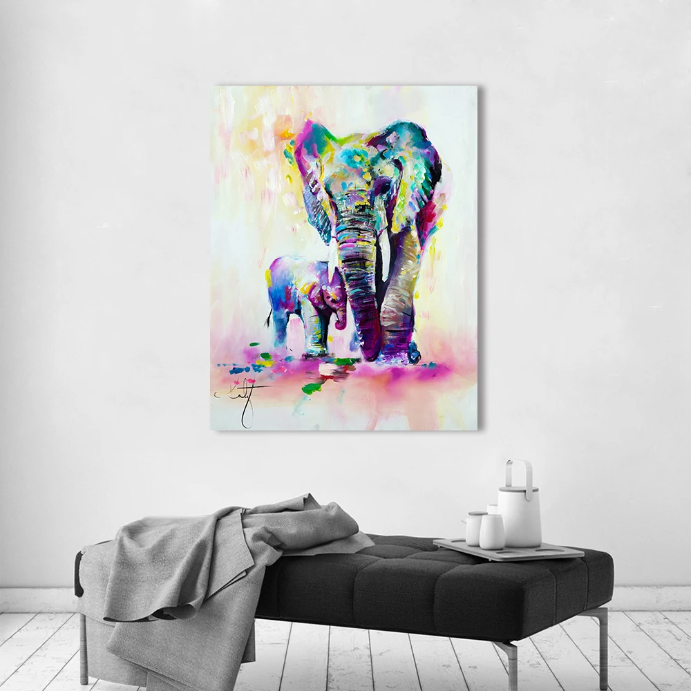 AAVV настенные художественные красочные олени настенные картины для гостиной постеры с масляной живописью и художественная печать на холсте домашний Декор без рамки