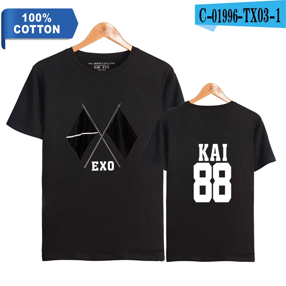 KPOP EXO альбом шестая альбом OBSESSION WE ARE ONE EXO принт хлопок футболка женская/мужская одежда футболка с коротким рукавом - Цвет: picture color