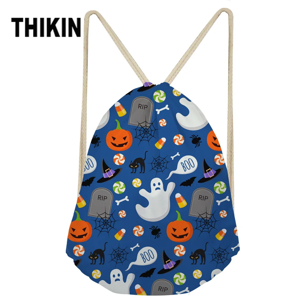 THIKIN день свех святых Тыква принты для женщин и мужчин унисекс модный школьный рюкзак шаровые карманы полиэстер Луч карман шнурок Сумка