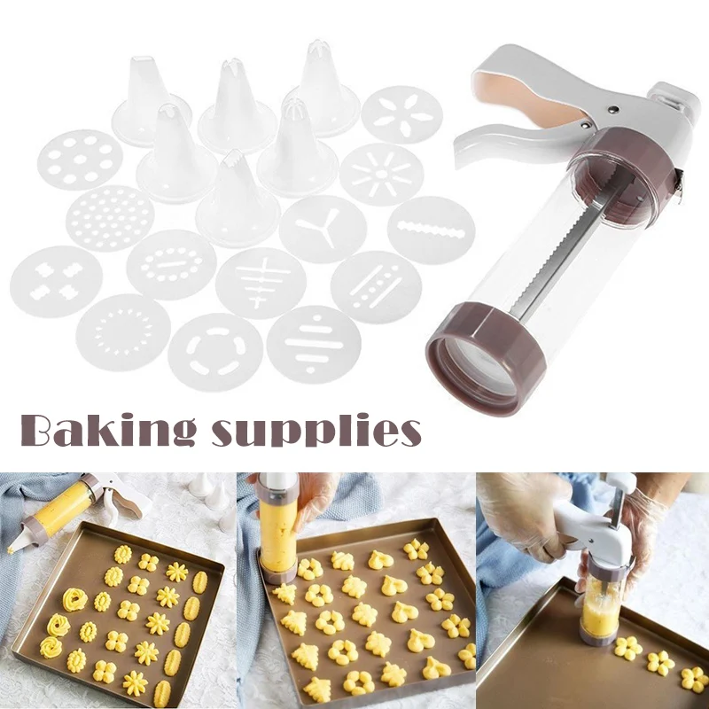 

Cookie Press Kit Cookie Pressing Making Tool Biscuits Cake Mold Sugar Paste Extruder YU-Home