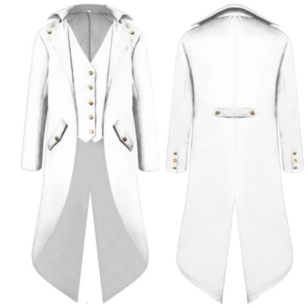 Mens Steampunk Gothic Jacket Victorian Tailcoat Vintage Halloween Costume Tuxedo Man Coat Uniform S-4xl Black Red Purple Green steampunk jacket
