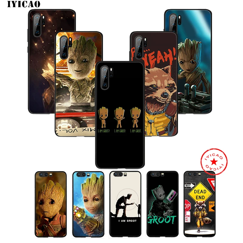 

IYICAO Guardian Groot Raccoon Soft Case for Huawei P30 P20 P10 P9 P8 2017 2016 2015 P Smart Z Plus 2019 Mate 20 10 Lite Pro Mini