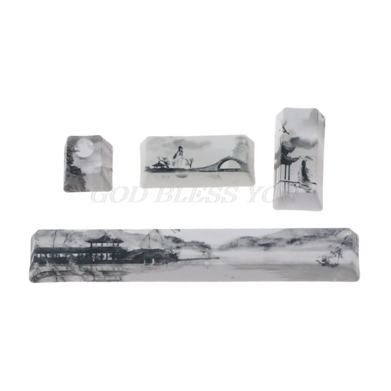 1/4PCS Replace SpaceBar Keycap PBT Five Sides Dye-Subbed Spacebar 6.25U Cherry Profile Space Bar Keycap for DIY Mechanical