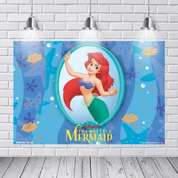 

Ariel Mermaid Background for Photography Under The Sea Backdrop for Photo Studio Children Birthday Party Decoration Supplies