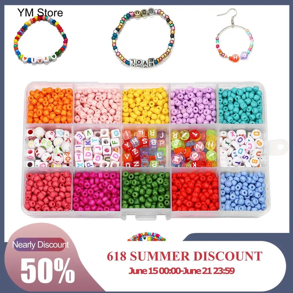 

220Pcs Alphabet Square/Round/crucifix Loose Spacer Beads & High Quality Elastic Wire For Jewelry Making Diy Bracelet Necklace