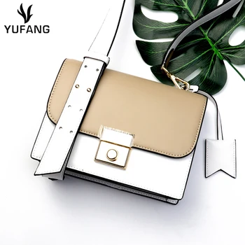 

YUFANG Split Leather Women Bag Leather Female Messenger Bag Star Pack Shoulder Bag For Ladies Cover Handbags