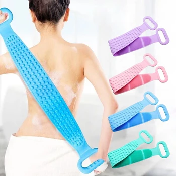 

Bath Shower Silicone Body Brush Bath Belt Exfoliating Back Brush Belt Wash