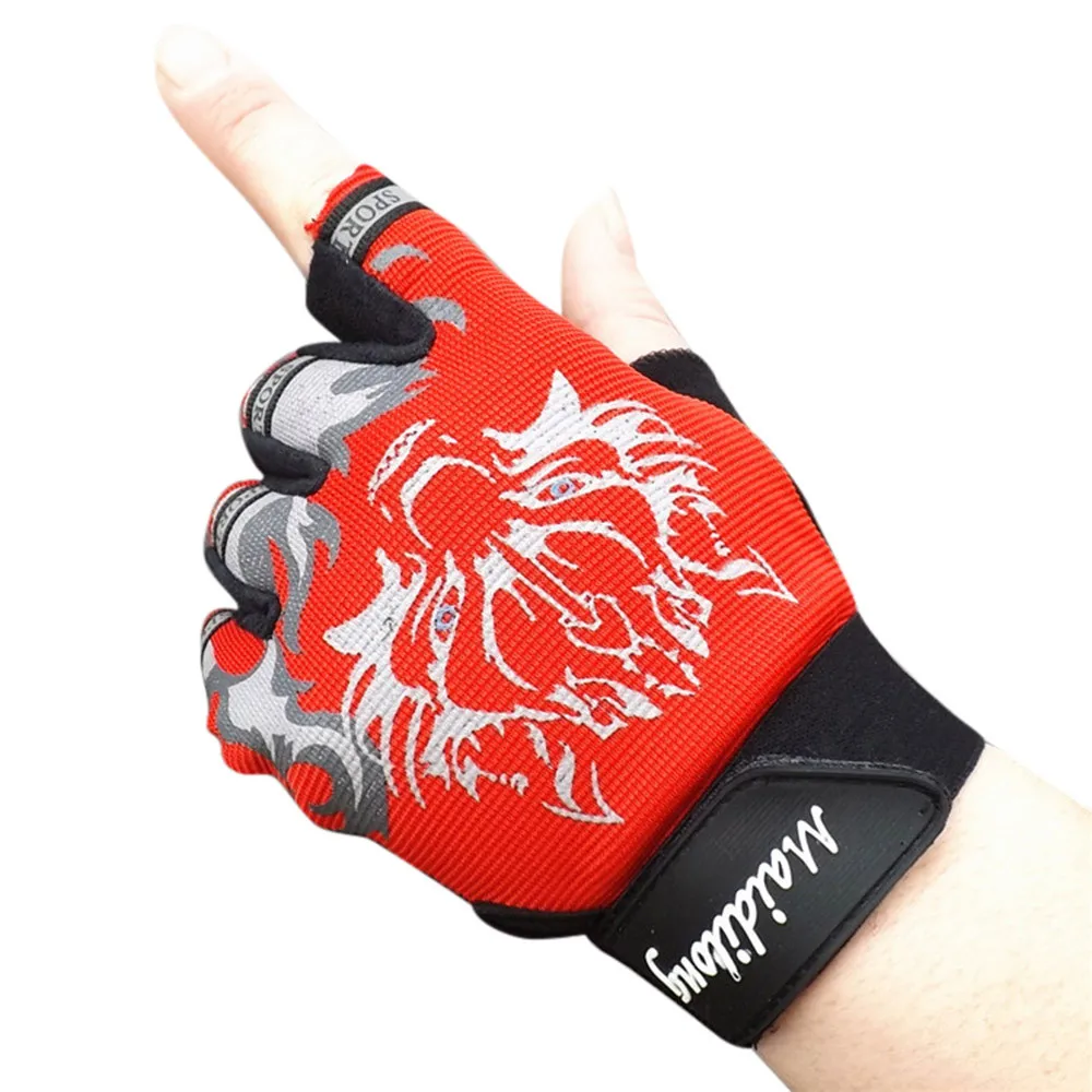 Мужские перчатки противоскользящие перчатки для велоспорта, Перчатки для фитнеса, дышащие спортивные перчатки с принтом волка