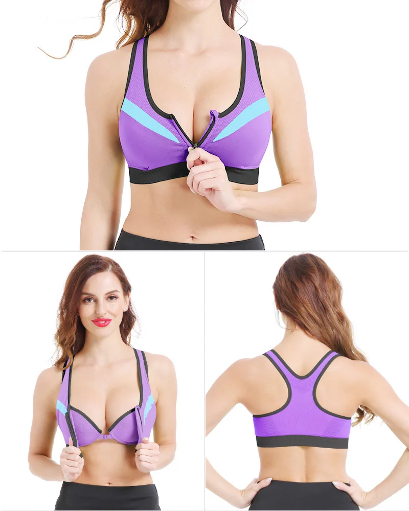 SEXYWG M-6XL Women Yoga Bra Sport Top Mesh Breathable Push Up Bras Running Fitness Athletic Vest Wireless BH Brassiere Plus Size (8)