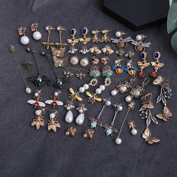 

kissme Insect Earrings More Styles Alloy Acrylic Pearl Beetle Bee Spider Drop Earrings For Women Crystal Fashion Jewelry Brincos