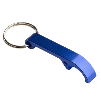 

100Pcs Engraving Aluminum Portable Can Opener, Key Chain Ring Opener, Restaurant Promotional Gifts-Blue