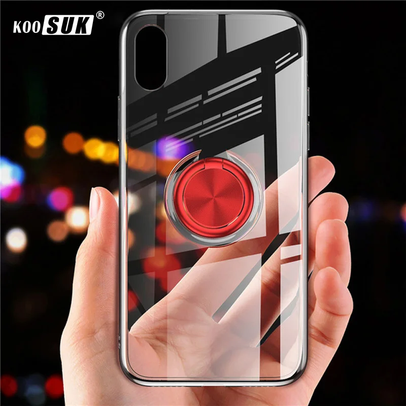 Прозрачный чехол Koosuk для телефона iPhone X XR XS Max 6 6s 7 8 Plus автомобильный держатель с