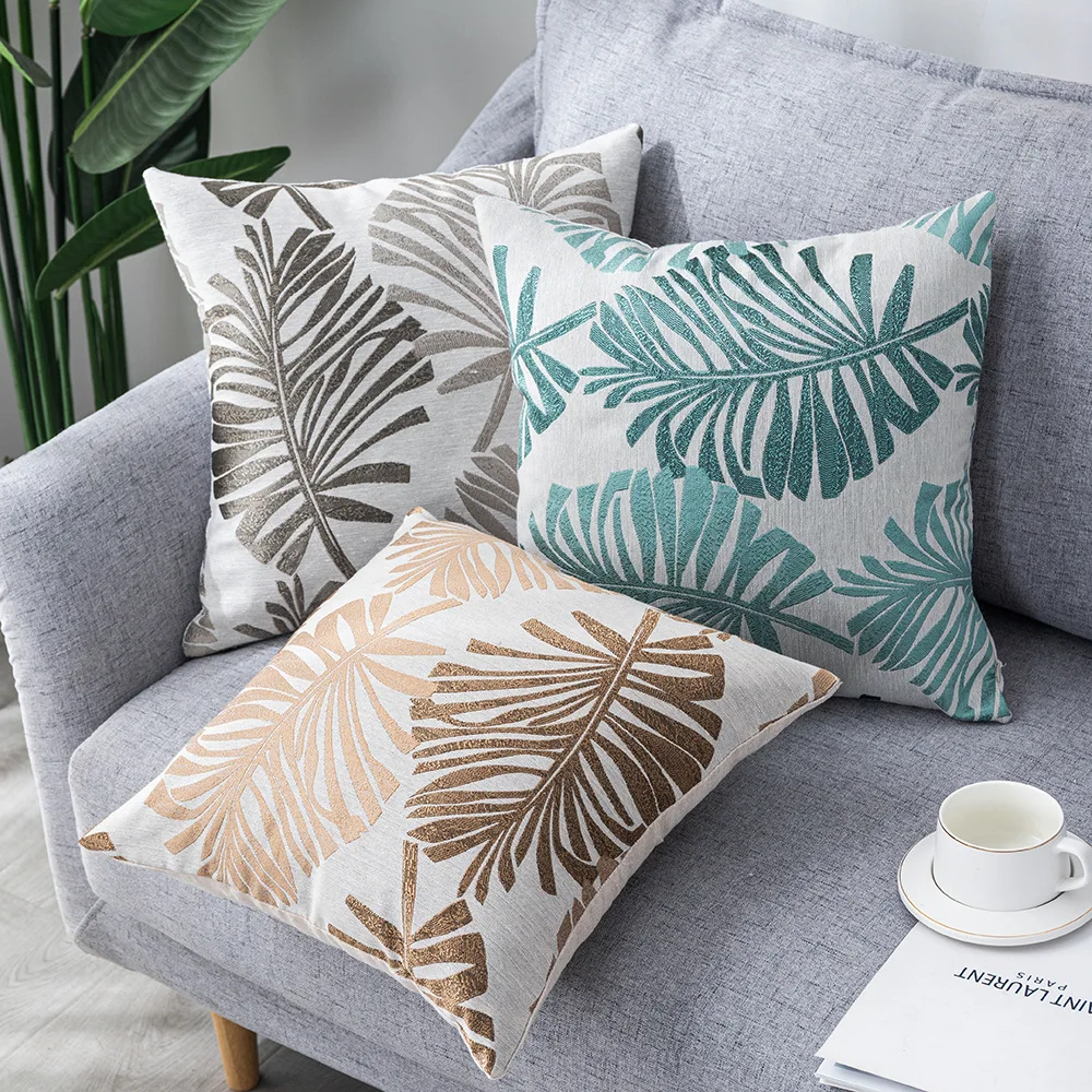 Plant Pattern Linen Pillow Case 45x45cm Decorative Cushion Cover Sofa Ins Style Pillowcase Car Home Decor