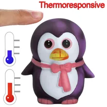 Термальность тепла индукции с функцией изменения цвета в зависимости от температуры Squishies Пингвин медленно поднимающийся детская игрушка в подарок мягкий медленно нарастающее при сжатии игрушки