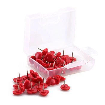 

Heart shape 50pcs Plastic Quality Cork Board Safety Colored Push Pins Thumbtack Office School Accessories Supplies red