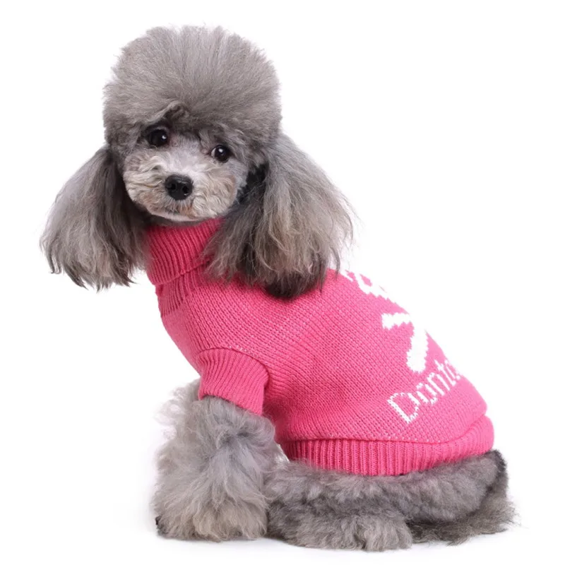 Хэллоуин: свитера с изображением собаки для питомцев щенком Скелет трикотажная кофта пальто для маленьких и крупных собак костюм S M L XL XXL - Цвет: Розовый