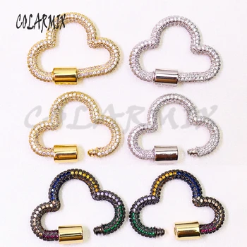 

5pcs Cloud shape bolt pendants for necklace making whole zircon jewelry accessories screw clasp charm for jewelry making 50935