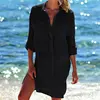 Tunique de plage en coton pour les femmes, Cover up pour les maillots de bain, Mini robe de plage, tendance 2022 ► Photo 3/6