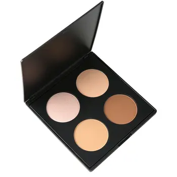 

4 Colors Makeup Foundation Powder Glow Naked Kit Make Up Eyeshadow Pallete Bronzer Highlighter