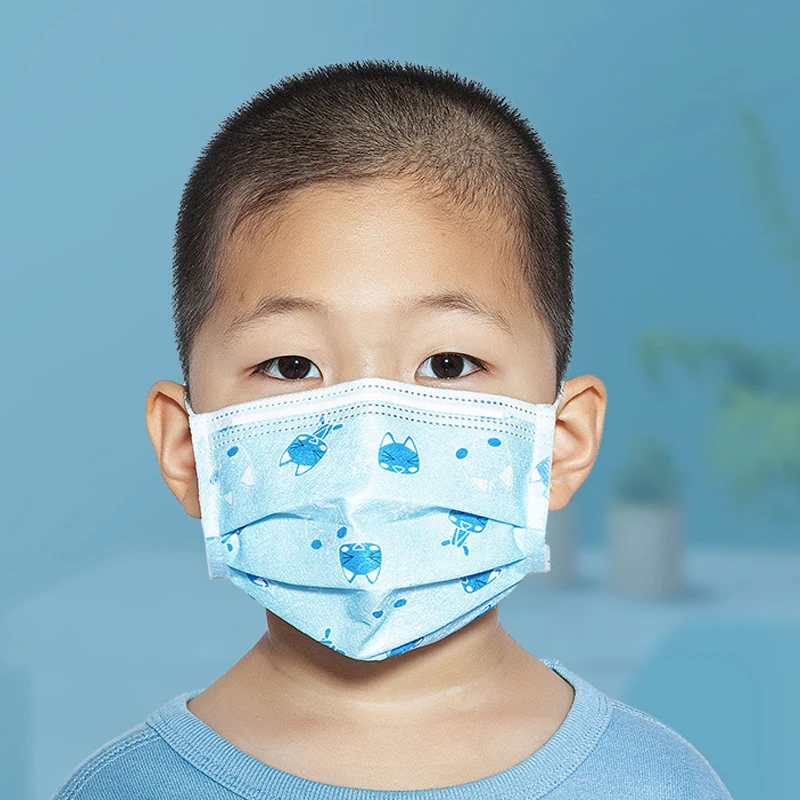 

50PCS Disposable Three Layer Nonwoven Dust Mask Protective Face Shield Children Antivirus Masks On Mouth With Cartoon Picture