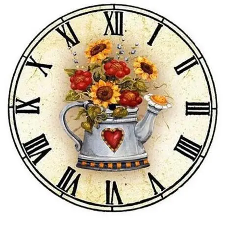 

DIY Diamond Printing Flower Diamond Embroidery Wall Clock Diamond Painting Full Square / Round Diamond Mosaic Home Decoration