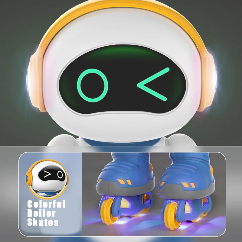 2.4G Radio Remote Control Pulley Robot With LED Lights Sing A Song 360°Rotation Gifts For Children H31cm 4