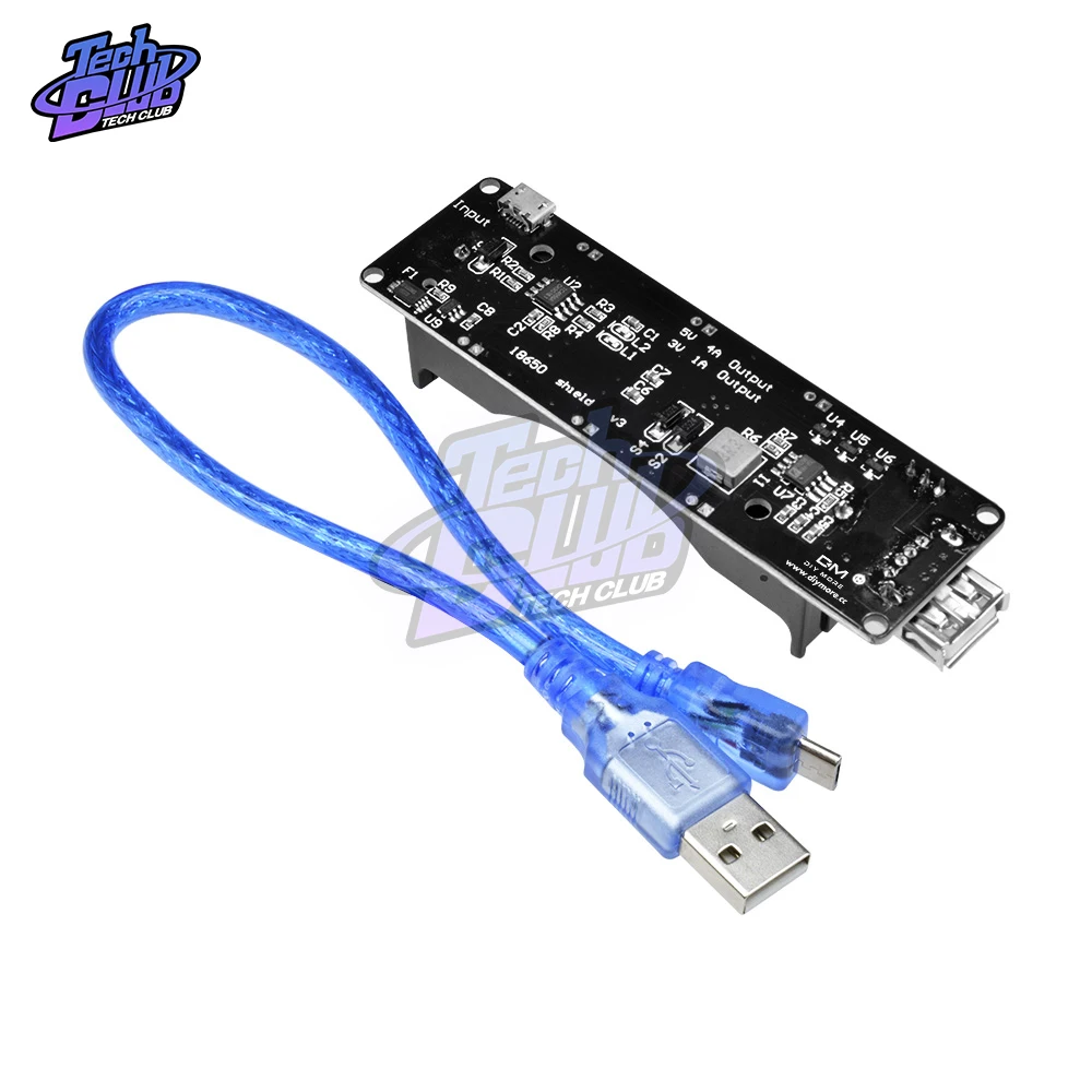 ESP32S For Wemos For Raspberry Pi 18650 Lithium Battery Charge Shield Board V3 Micro USB Port Type-A USB 0.5A For Arduino